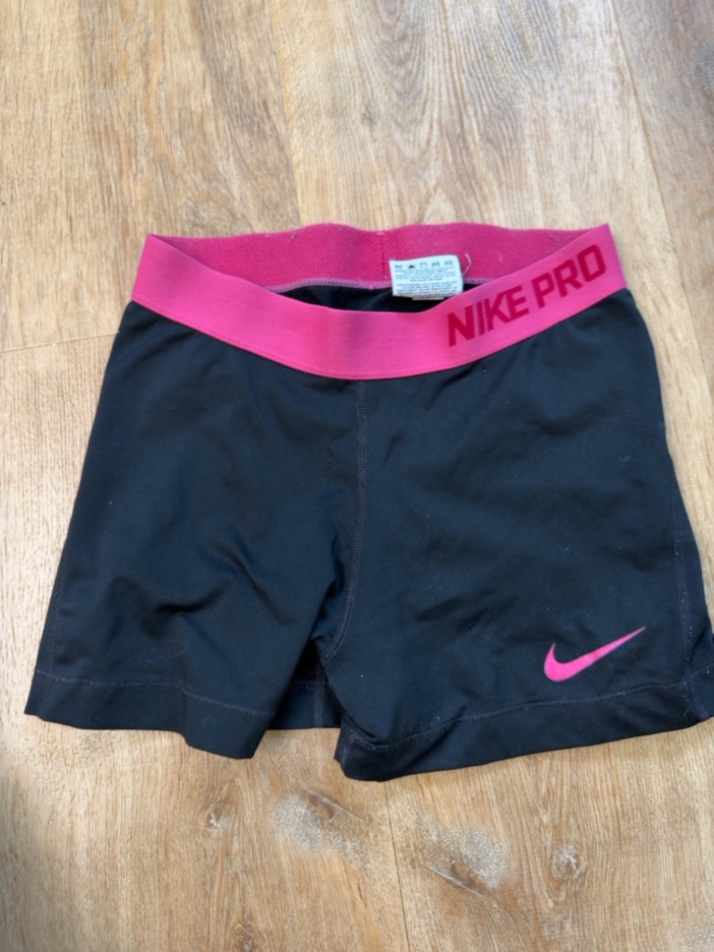Nike Black Shorts with Pink Elastic Waistband